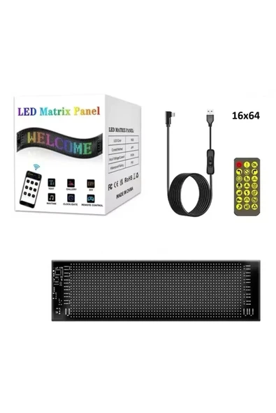 Led Panel Cama Yapışan Telefon Kontrollü Led Ekran Panel 16*64 Led Sayısı - Resim 6