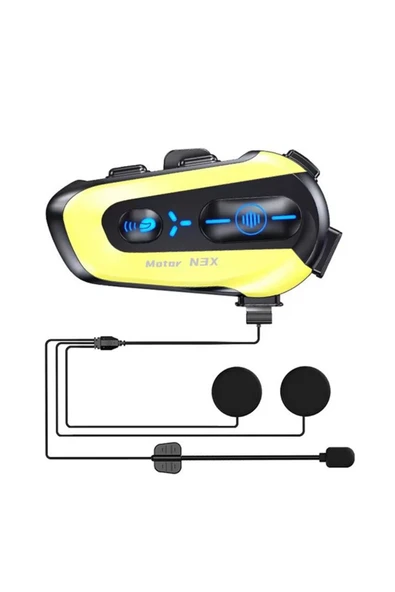 N3x Rgb Işıklı Intercom 3 Kişi Bağlantılı 1000mah Motosiklet Bluetooth Kulaklık Seti - 1