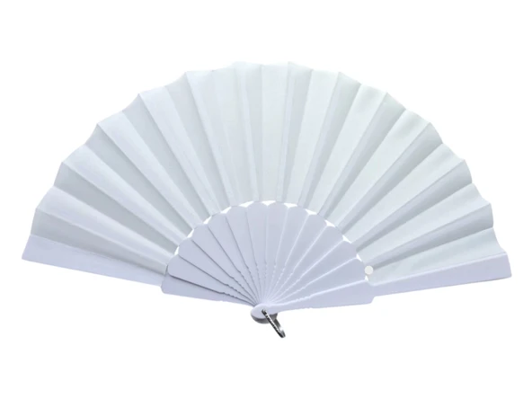 Plastik Düz Kumaş Yelpaze 12'li Beyaz - 1