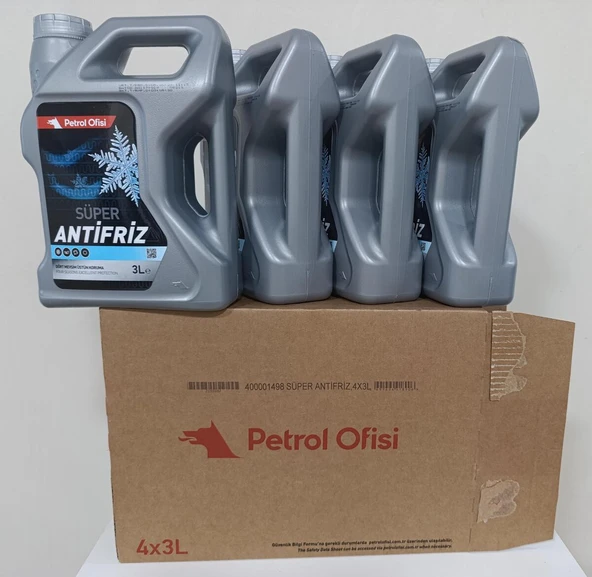 PETROL OFİSİ SÜPER ANTİFRİZ 3 LT X 4 ADET (8.AY 2025 ÜRETİM)