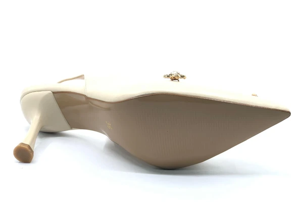 Feles Arkası Açık Taş Detaylı Stiletto Kadın Ayakkabı - Resim 6