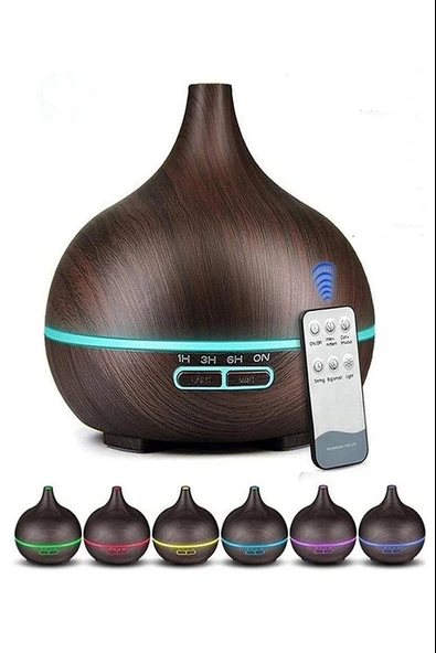 Hava Nemlendirici 7 Led Işıklı Aromatik Oda Kokusu 550 Ml Kahve Aroma Difüzörü Buhar Makinası - 1