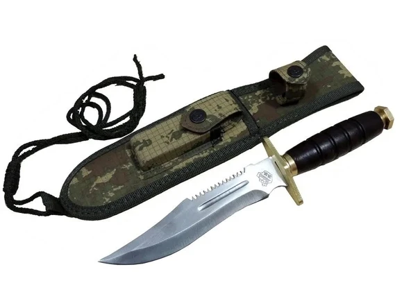 Standart T.c Komando Bıçağı 30cm - Oluklu, Testere Detaylı, Kılıflı - 1