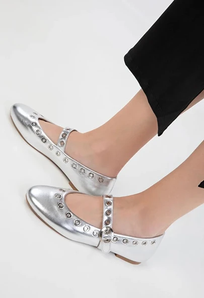 Feles Zımba Detaylı Kadın Babet Ayakkabı - Resim 2