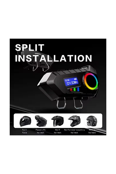 Y30 Kask Kulaklık Bluetooth Motosiklet Kulaklık Rgb Radyolu Intercom - 1