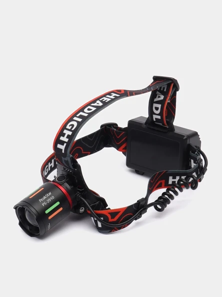 Ps-2910 Şarjlı Profesyonel Zoomlu Kamp Avcı Balıkçı Kafa Lambası Feneri ürün görseli