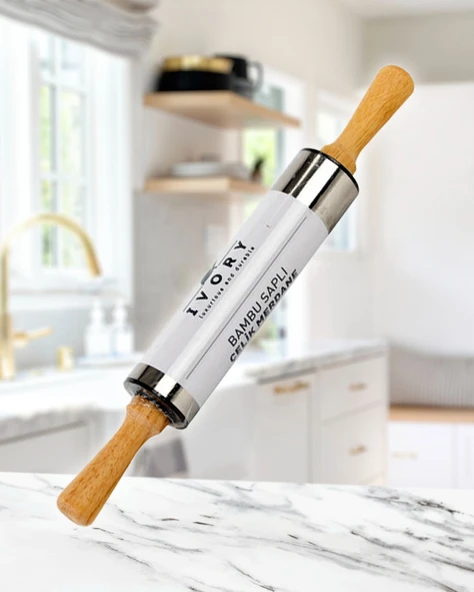 Bambu Saplı Metal Merdane, Hamur Açmasını Sevenlere Özel Merdane, Medium - 2