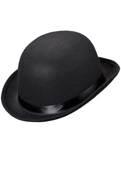 Charlie Chaplin Stil Yetişkin Şapkası – Siyah Melon Parti Şapkası - 3