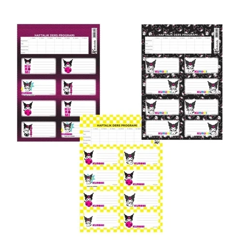 Keskin Color Kuromi Okul Etiketi 3 Sayfa 24 etiket - 2 paket