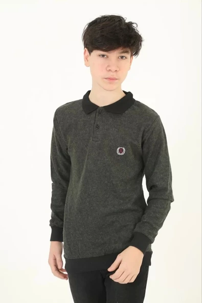 Çocuk Selanik Yaka Nakışlı Kazak - Haki - 3