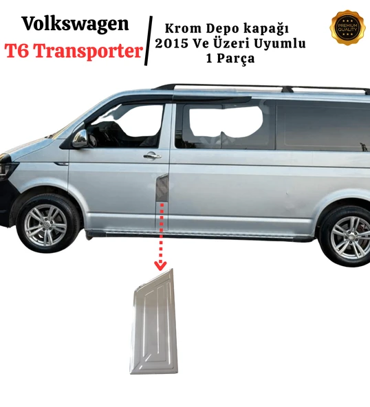 Vw T6 Transporter Krom Depo Kapağı 1 Parça  2015 Ve Üzeri Uyumlu Paslanmaz Çelik - Resim 2