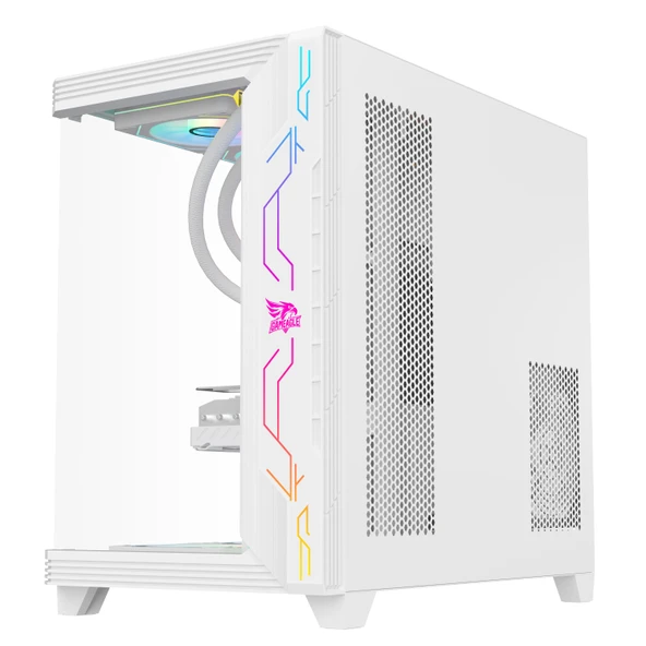 GAMEAGLE STORM BİLGİSAYAR KASASI / 850W+ 80POWER / SIVI SOĞUTMA (BEYAZ) - Resim 4