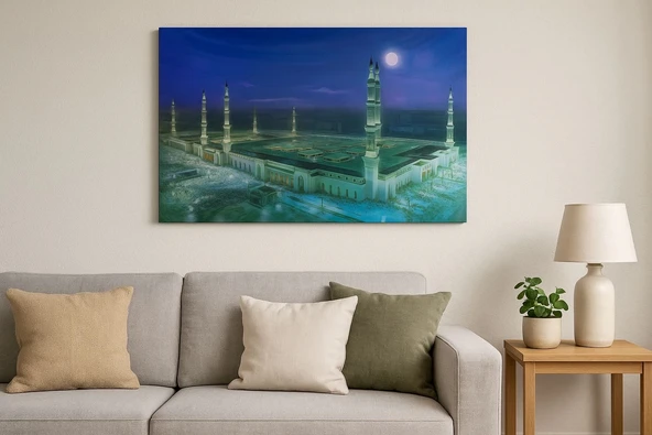 Mescid-i Nebevi Duvar Tablosu Resmi - İslami Hediye Seçeneği 40x60 Cm - 1