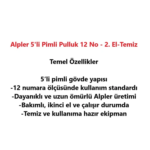 Alpler 5'li Pimli Pulluk 12 No-2. El-Temiz - Resim 2
