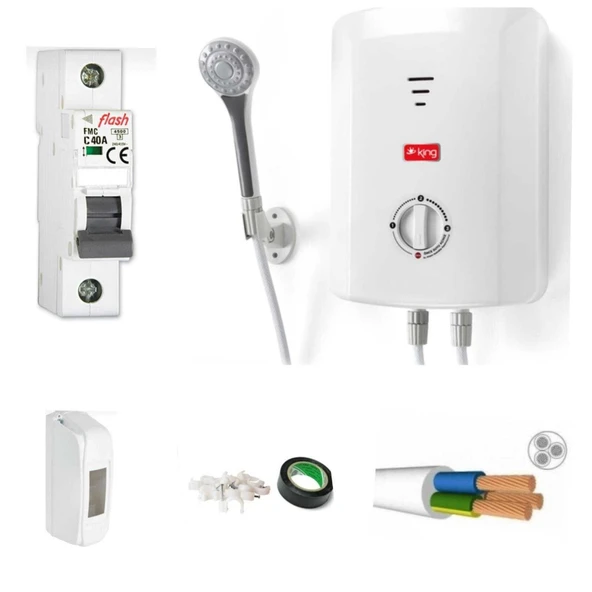 king k 7008 ekvator  şofben + Kablolu Orjınal Takım Set Montaja Hazır Paket - 1