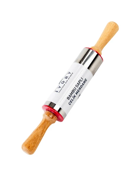 Bambu Saplı Metal Merdane, Hamur Açmasını Sevenlere Özel Merdane, Small - 1