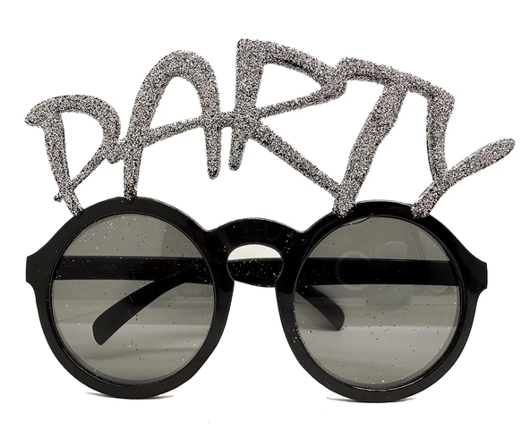 Gümüş Simli Party Yazılı Parti Gözlüğü Show 15x7 Cm - 1