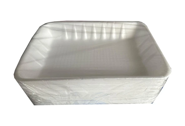 Tek Kullanımlık Mod 2 - 500 Gr. Beyaz Köpük Kase Tabak - 18x13x3 Cm. - 100 Adet - Resim 3