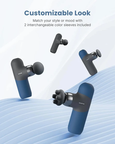 RENPHO Mini Isıtmalı Termal Masaj Cihazı, Derin Doku Perküsyon - Lacivert - 2