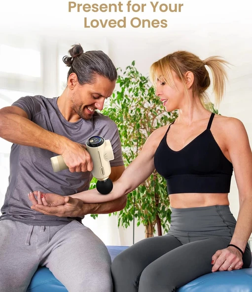 RENPHO Sırt ve Boyun İçin Taşınabilir Perküsyon Masaj Aleti - Krem - 6