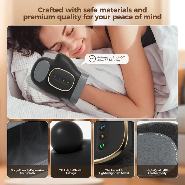 Estefanlo Isı Kompresyon Terapili El Masaj Aleti - Siyah - 5