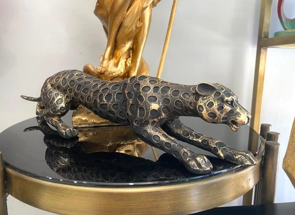 Dekoratif Biblo Leopar Çita Kaplan Heykeli - 3