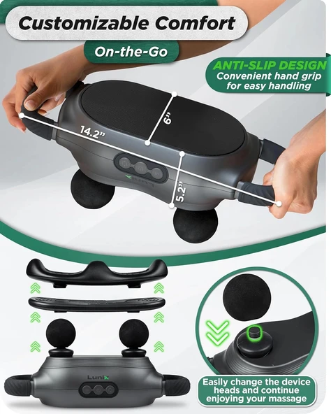Lunix LX26 2 Başlıklı Profesyonel Derin Doku Masaj Aleti - 2