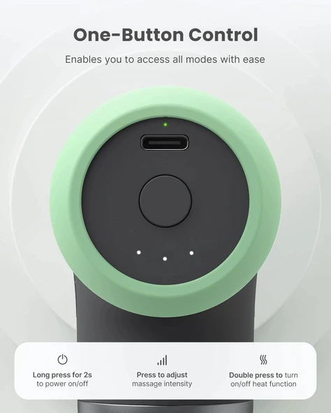 RENPHO Mini Isıtmalı Termal Masaj Cihazı, Derin Doku Perküsyon - Nane Aroma - 6