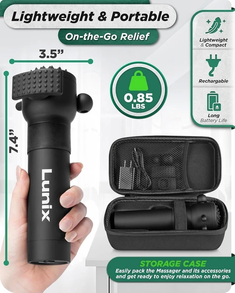 Lunix LX28 Taşınabilir El Tipi Titreşimli Masaj Aleti - Boyun, Sırt ve Bacaklar - 3