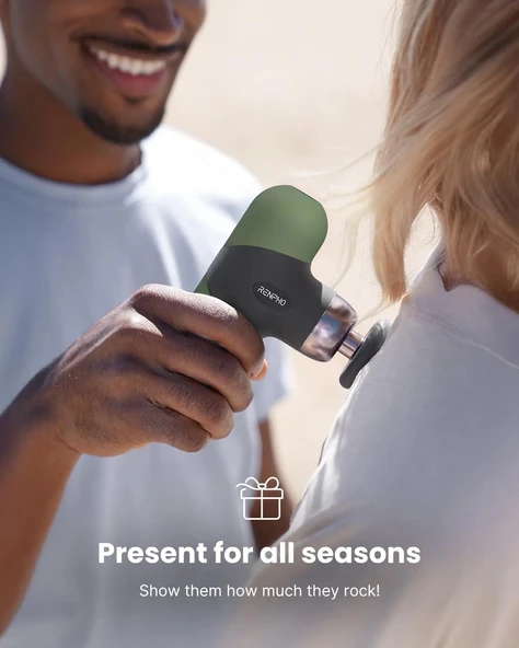 RENPHO Mini Isıtmalı Termal Masaj Cihazı, Derin Doku Perküsyon - Zeytin Yeşili - 5