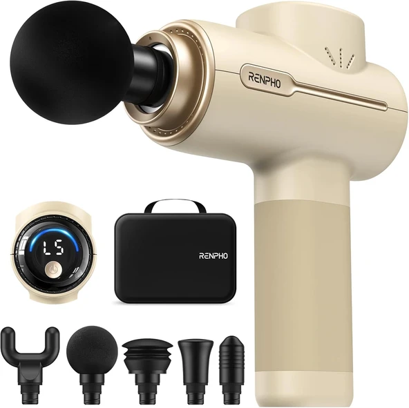 RENPHO Sırt ve Boyun İçin Taşınabilir Perküsyon Masaj Aleti - Krem