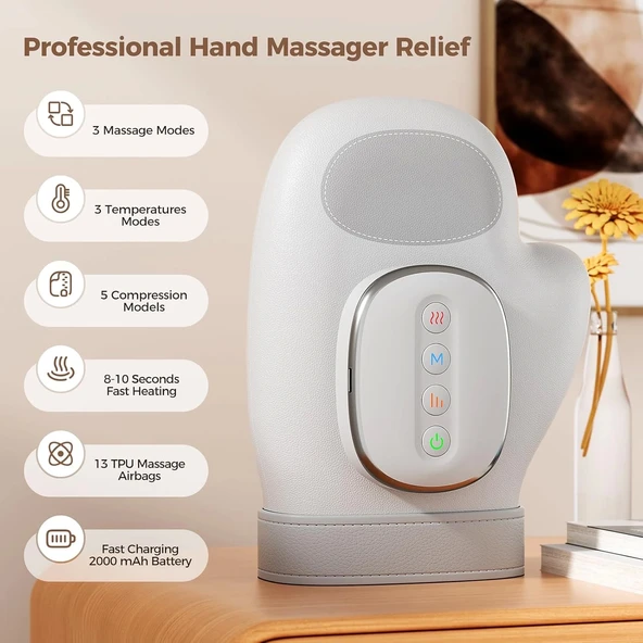 Estefanlo Isı Kompresyon Terapili El Masaj Aleti - Beyaz - 2