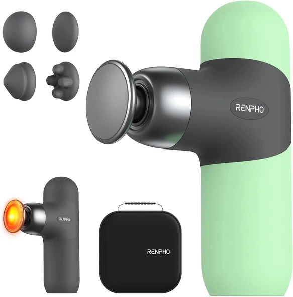 RENPHO Mini Isıtmalı Termal Masaj Cihazı, Derin Doku Perküsyon - Nane Aroma