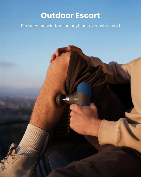 RENPHO Mini Isıtmalı Termal Masaj Cihazı, Derin Doku Perküsyon - Lacivert - 3