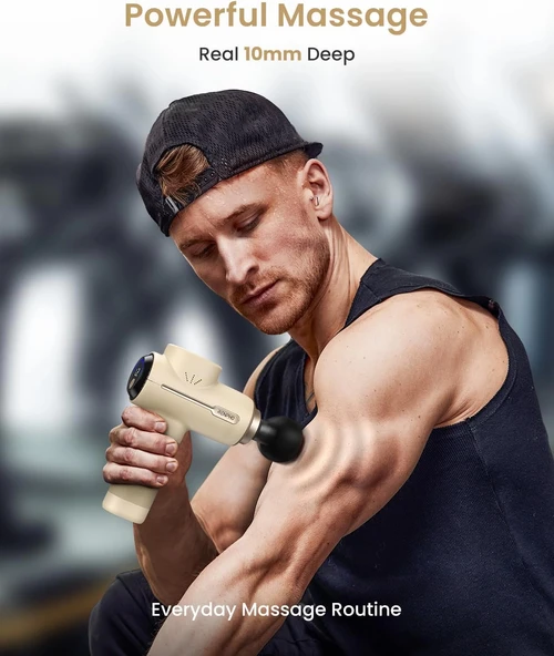 RENPHO Sırt ve Boyun İçin Taşınabilir Perküsyon Masaj Aleti - Krem - 3