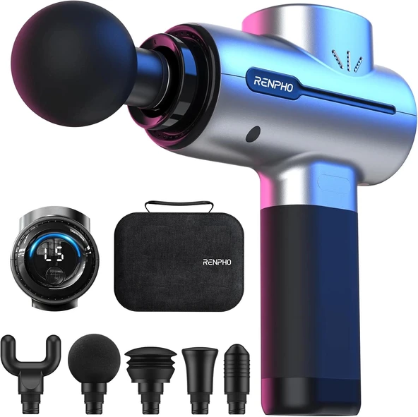 RENPHO Sırt ve Boyun İçin Taşınabilir Perküsyon Masaj Aleti - Gümüş