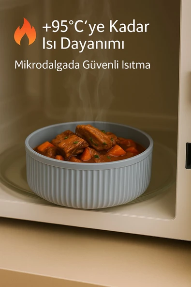 4'lü Kapaklı Gıda Saklama Kabı Seti – Mikrodalga ve Difrize Uygun - 4