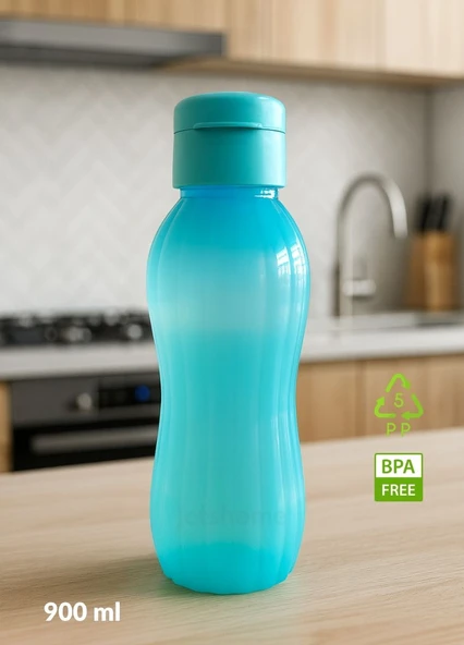 Suluk 3'lü Set Su Şişesi BPA Free Okul Suluğu PP-5 Suluk Spor Okul Ofis Suluğu Siyah-Bordo-Mavi 900 ml - Resim 2