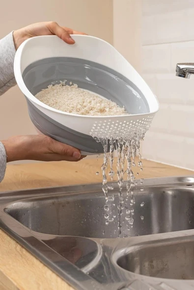 4'lü Set Akordiyon Katlanır Süzgeç Seti - Katlanır Çeyiz Seti 4 Parça - 2