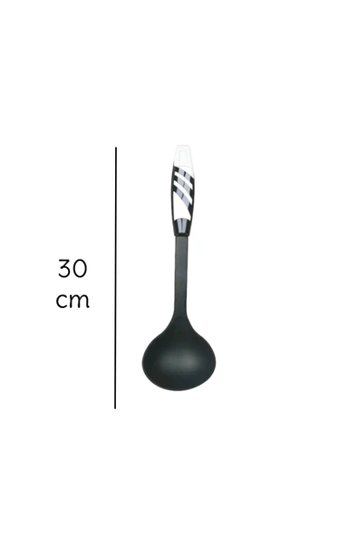 2'li Beyaz Yanmaz Yapışmaz Teflon Servis Seti 220 ° Dayanıklı  Kevgir & Kepçe - 3