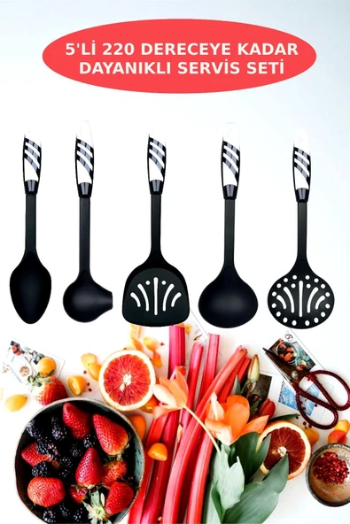 5’li Modern Tasarım Pişirme ve Servis Seti – 220°C Isıya Dayanıklı