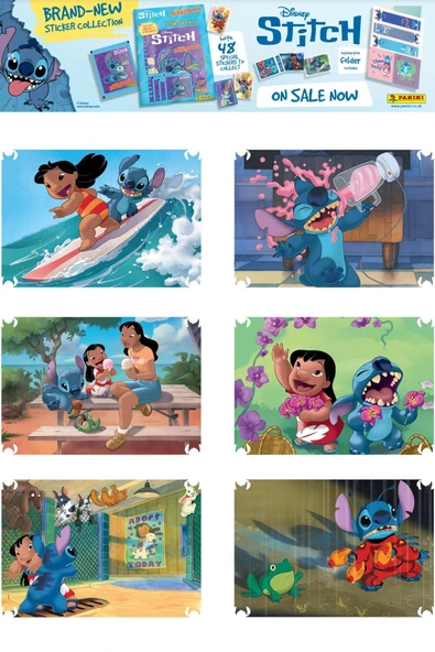 8 Paket Stitch Panini Süper ScrapBook Çıkartma 40 Adet Sticker - 4