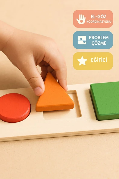 3D Ahşap Geometrik Bloklar – Renkli Eğitici Şekillerle Motor Beceriler ve Koordinasyon Oyunu - 6