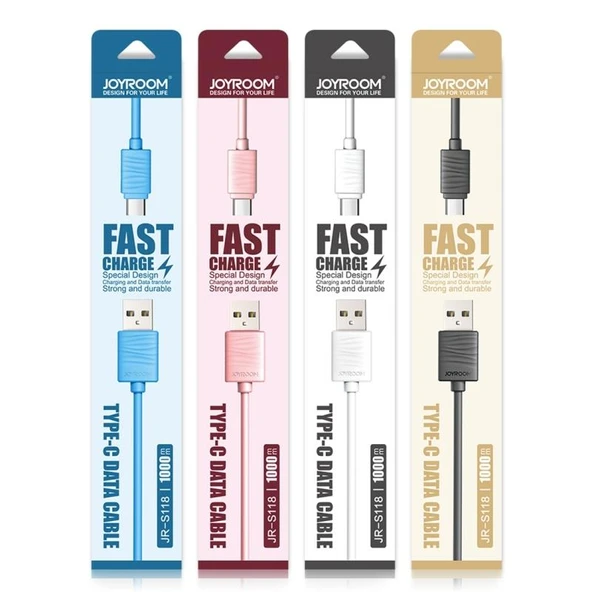 Joyroom JR-S118 Type-C USB Hızlı Şarj ve Data Kablosu 1m Mavi - Resim 3