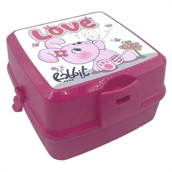 BUFFER® Kendiliğinden Kaşık Çatallı Beslenme Kutusu 4 Bölmeli Çocuk Beslenme Kabı Saklama Kutusu - Resim 6