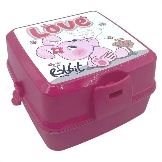 BUFFER® Kendiliğinden Kaşık Çatallı Beslenme Kutusu 4 Bölmeli Çocuk Beslenme Kabı Saklama Kutusu - Resim 8