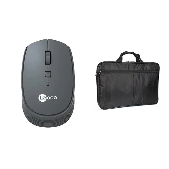 LENOVO LECOO WS202 Kablosuz Mouse - DREXEL 6300 15,6" Siyah Notebook Çantası