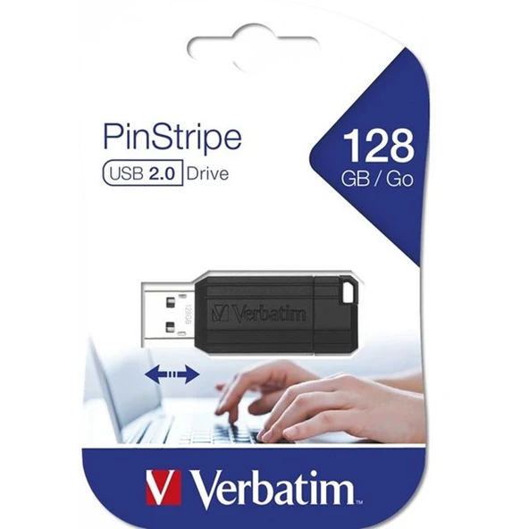 VERBATIM 128GB PINSTRIPE 49071 USB 2.0 BELLEK - 2