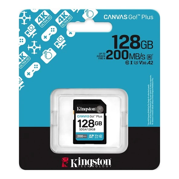 KINGSTON 128GB CANVAS GO SDG4/128GB SDHC HAFIZA KARTI - 3