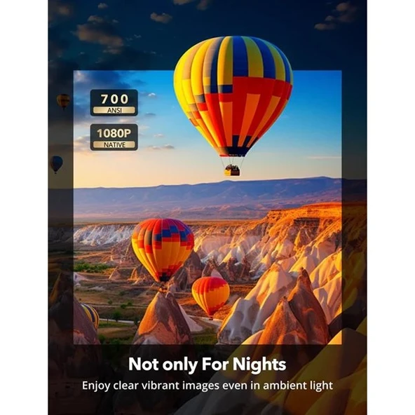 TAOTRONICS 700ansilümen 1920X1080 Kablosuz Taşınabilir Smart Led Projeksiyon - 5